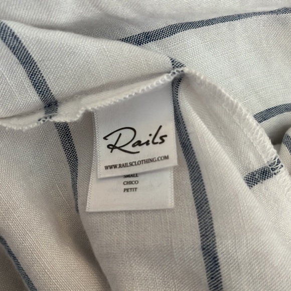 Rails Lily Positano Stripe Linen Lace Up Top - Picture 14 of 16